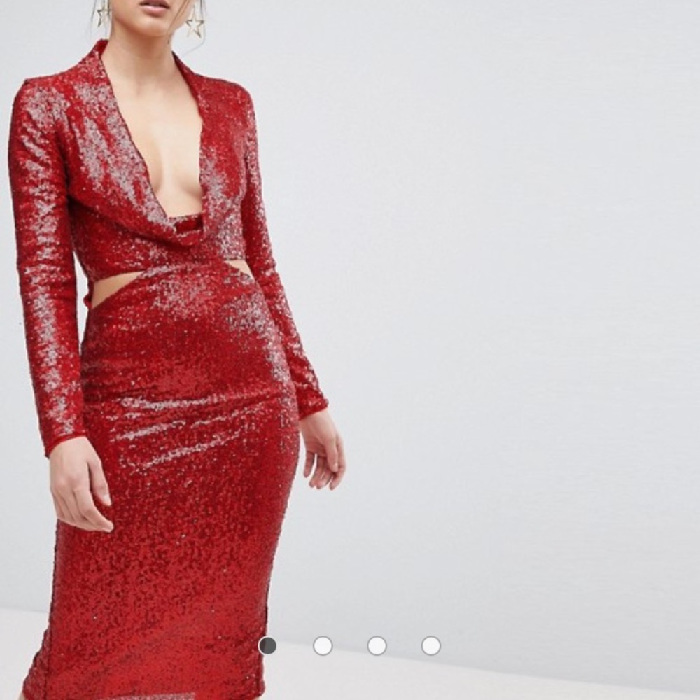 Red sequined dress never used